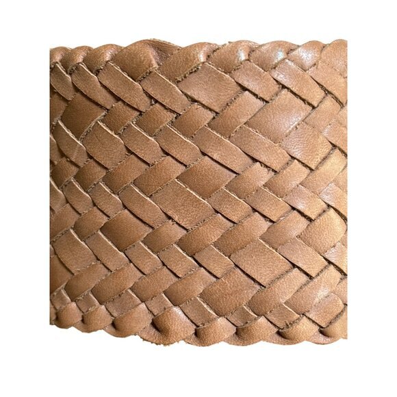 Madewell Lianne Braided Tan Leather Slides Size 9.5 Sandals Flats Beach‎ Cruise - Picture 6 of 10